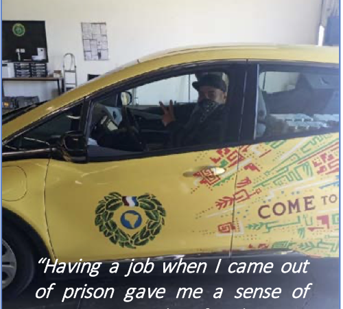 Christian, a formerly incarcerated individual, reflects on finding purpose and financial stability through employment.