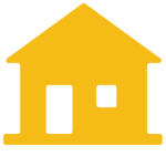 A yellow house icon to represent people who have been permanently housed.