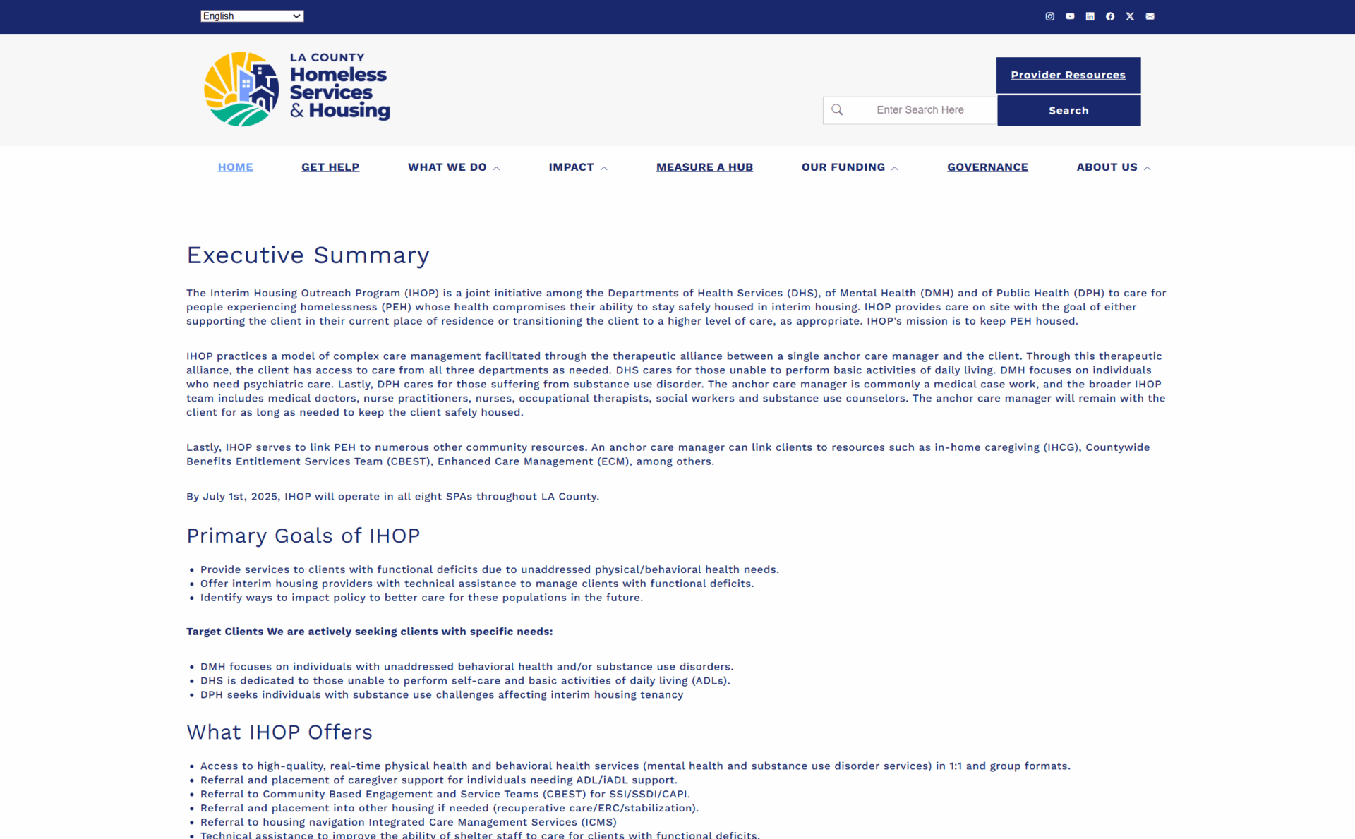 [HFH] Info Center - LA County Homeless Services & Housing