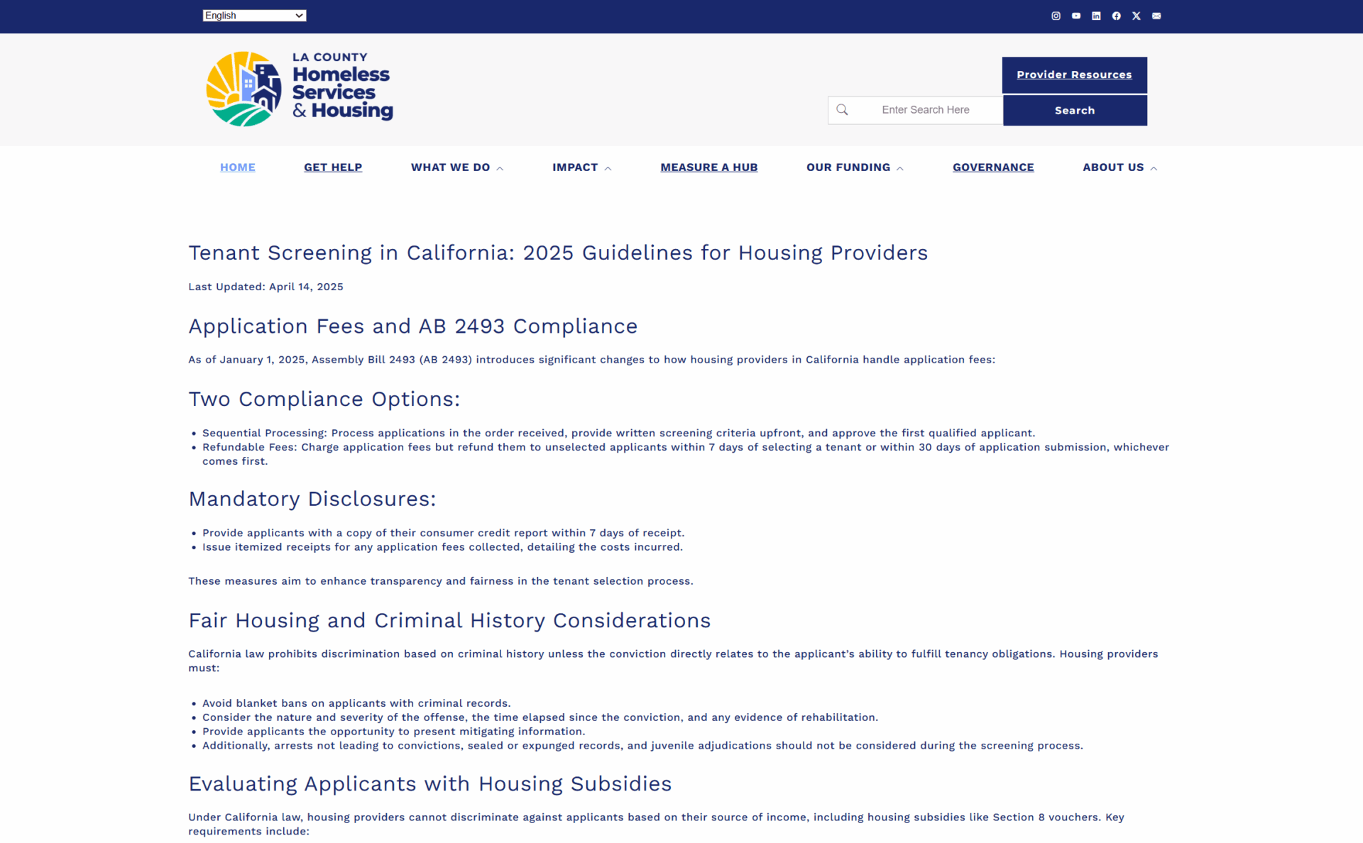 Provider Resources (Info Center) - LA County Homeless Services & Housing