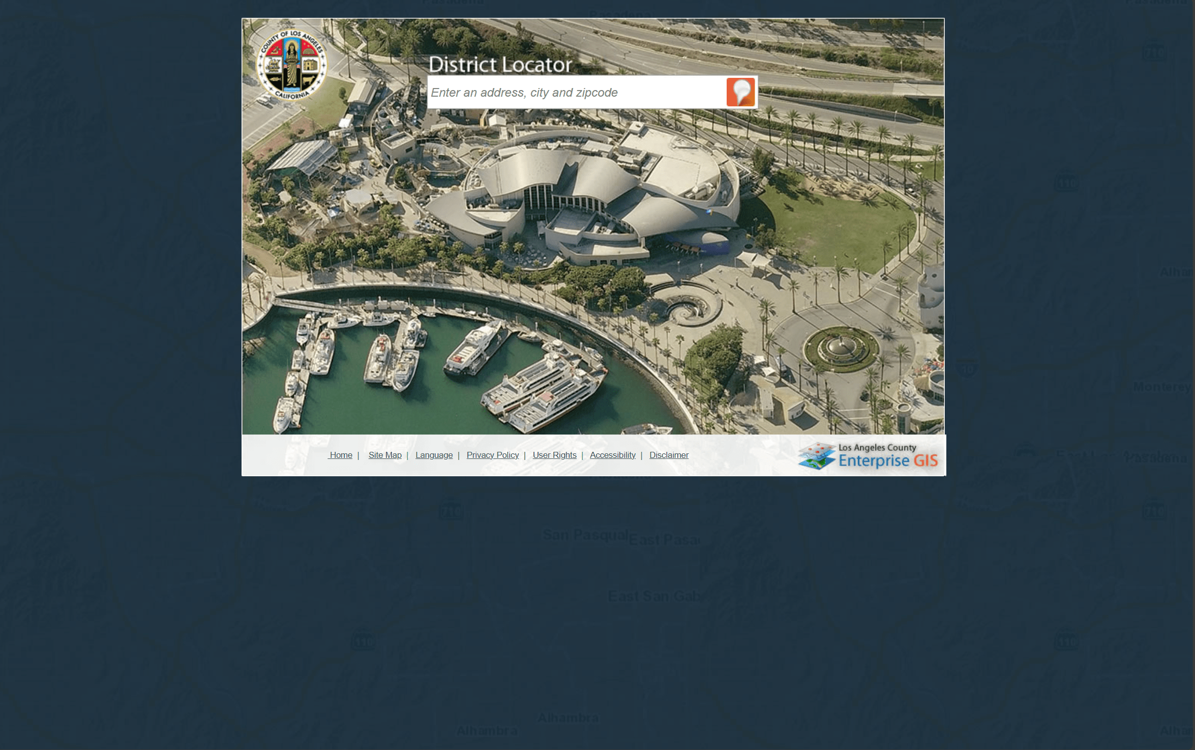 Aerial view of a waterfront area in Los Angeles, showcasing community spaces and resources for addressing homelessness.