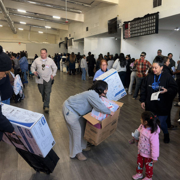 Families receive resources and connections to services at a resource fair on January 30, 2026 at the Family Solutions Center operated by Valley Oasis in Lancaster, CA. (Photo credit: Valley Oasis)